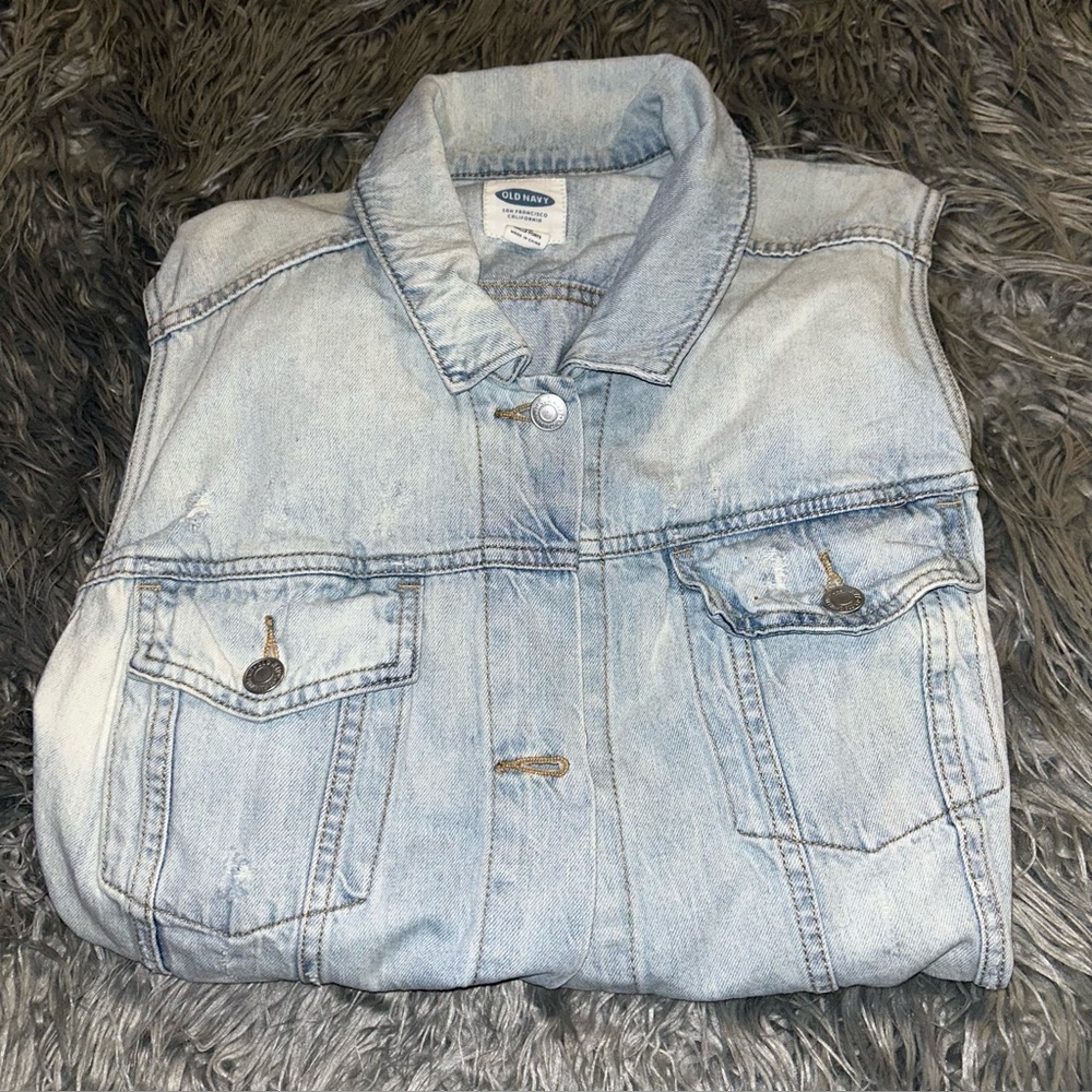 Old Navy Light Wash Denim Vest sz 4x - Picture 14 of 14